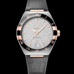 41 mm, steel ‑ Sedna™ gold on leather strap^OMEGA Fashion