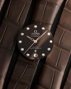 36 mm, steel ‑ Sedna™ gold on leather strap^OMEGA Hot