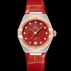 29 mm, steel ‑ Sedna™ gold on leather strap^OMEGA Outlet