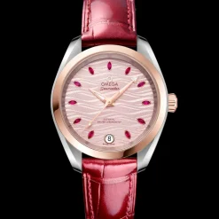 34 mm, steel ‑ Sedna™ gold on leather strap^OMEGA Clearance