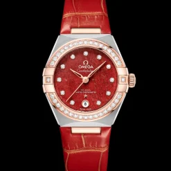 29 mm, steel ‑ Sedna™ gold on leather strap^OMEGA Hot