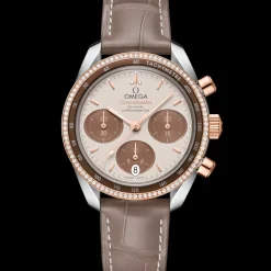38 mm, steel ‑ Sedna™ gold on leather strap^OMEGA Sale