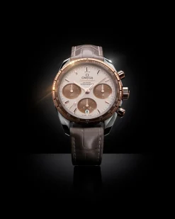 38 mm, steel ‑ Sedna™ gold on leather strap^OMEGA New
