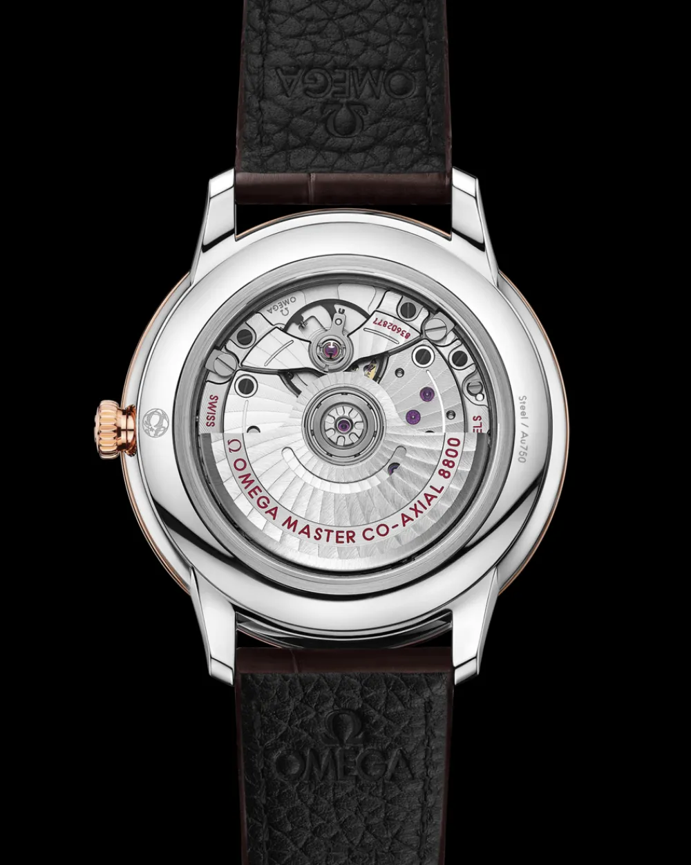 40 mm, steel ‑ Sedna™ gold on leather strap^OMEGA New