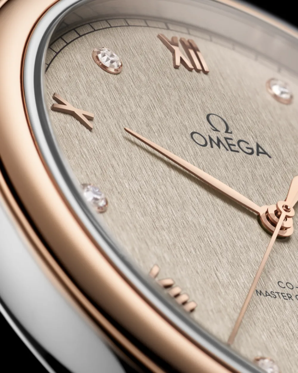 40 mm, steel ‑ Sedna™ gold on leather strap^OMEGA New