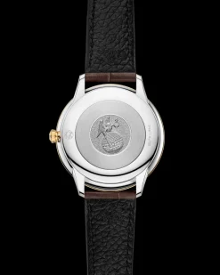 30 mm, steel ‑ yellow gold on leather strap^OMEGA Outlet