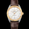 39 mm, steel ‑ yellow gold on leather strap^OMEGA Discount