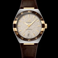 41 mm, steel ‑ yellow gold on leather strap^OMEGA Hot