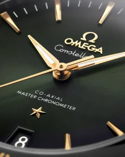 41 mm, steel ‑ yellow gold on leather strap^OMEGA Fashion