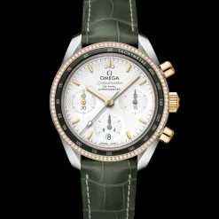 38 mm, steel ‑ yellow gold on leather strap^OMEGA Outlet