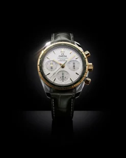 38 mm, steel ‑ yellow gold on leather strap^OMEGA Hot