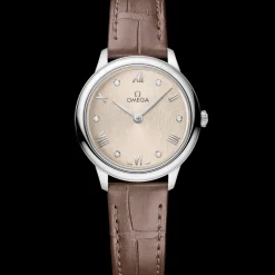 27.5 mm, steel on leather strap^OMEGA New