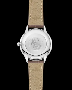 27.5 mm, steel on leather strap^OMEGA New
