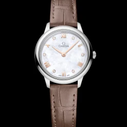 27.5 mm, steel on leather strap^OMEGA Outlet