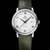 39.5 mm, steel on leather strap^OMEGA New