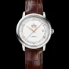 39.5 mm, steel on leather strap^OMEGA New