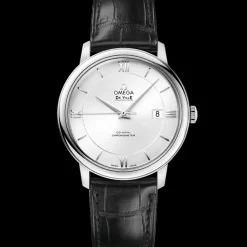 39.5 mm, steel on leather strap^OMEGA Discount