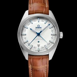 41 mm, steel on leather strap^OMEGA Online