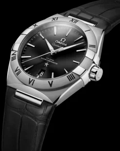 39 mm, steel on leather strap^OMEGA Outlet