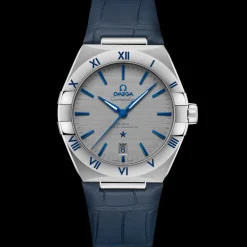39 mm, steel on leather strap^OMEGA Discount