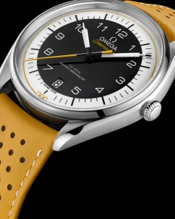 39.5 mm, steel on leather strap^OMEGA Discount