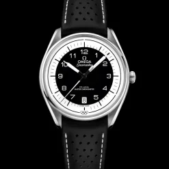 39.5 mm, steel on leather strap^OMEGA Clearance