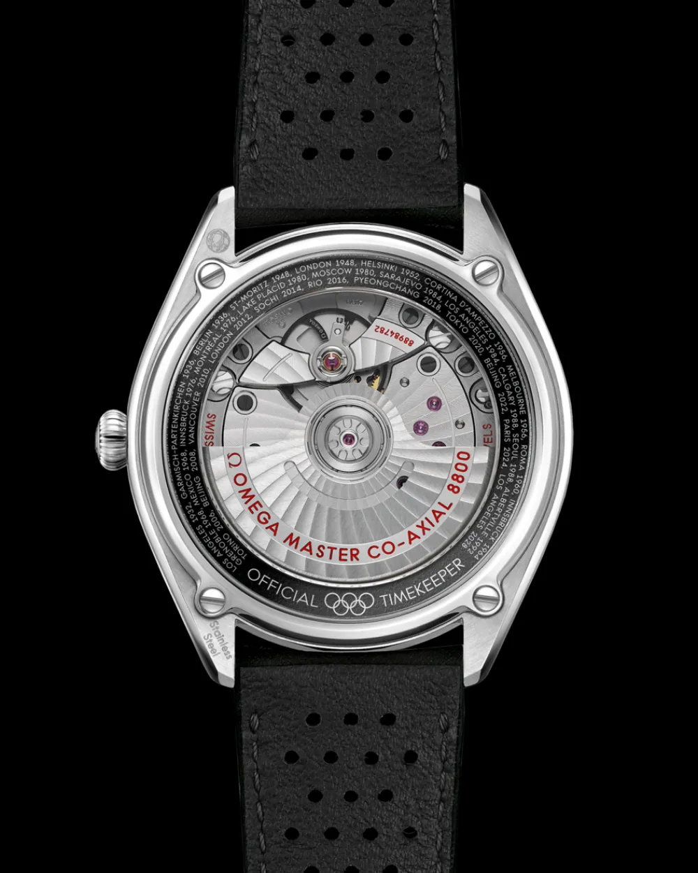 39.5 mm, steel on leather strap^OMEGA Clearance