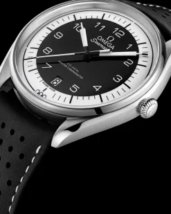 39.5 mm, steel on leather strap^OMEGA Clearance