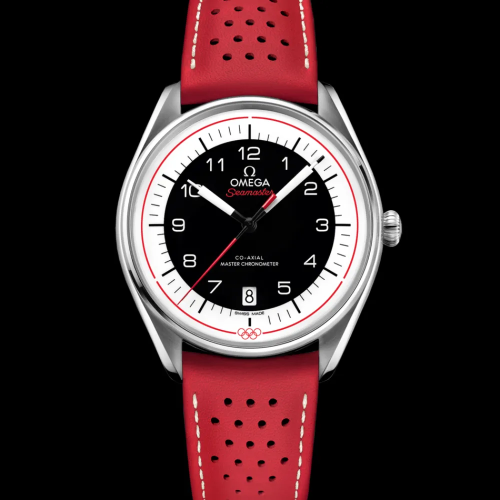 39.5 mm, steel on leather strap^OMEGA Online