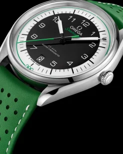 39.5 mm, steel on leather strap^OMEGA New