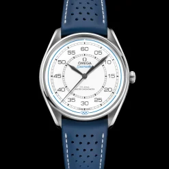 39.5 mm, steel on leather strap^OMEGA Clearance