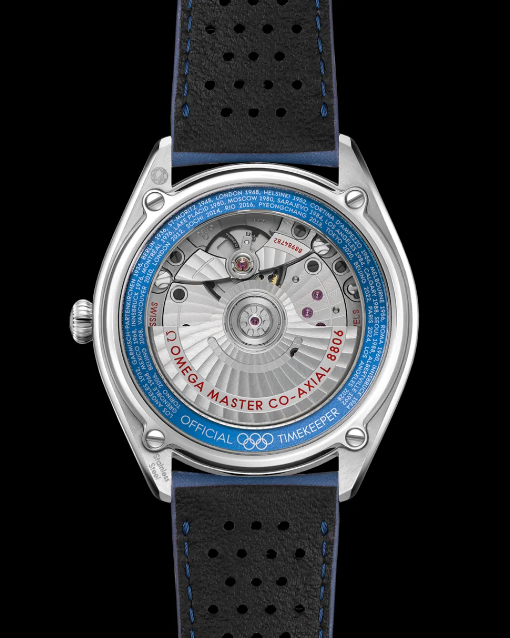 39.5 mm, steel on leather strap^OMEGA Clearance