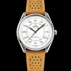 39.5 mm, steel on leather strap^OMEGA Outlet