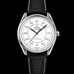 39.5 mm, steel on leather strap^OMEGA Discount