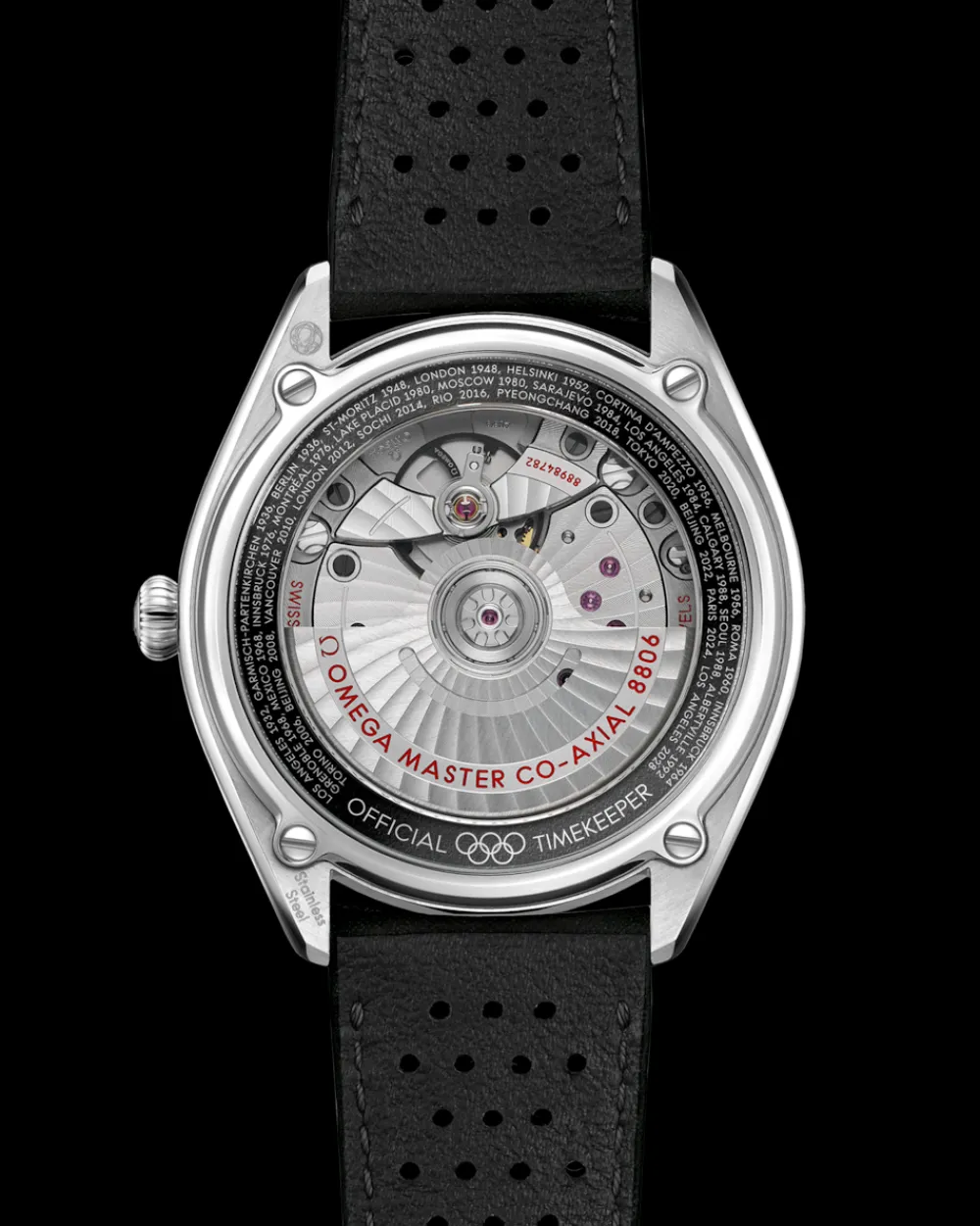 39.5 mm, steel on leather strap^OMEGA Discount