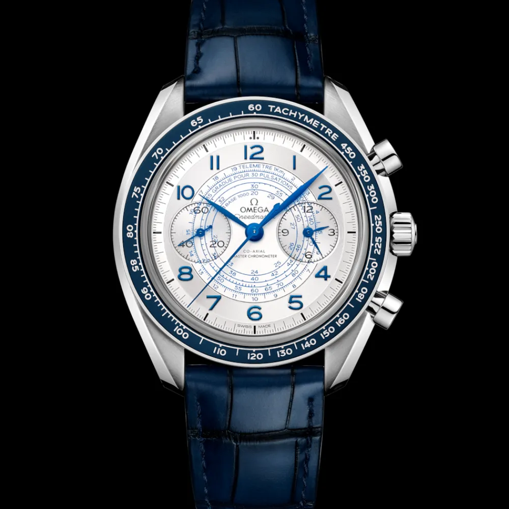 43 mm, steel on leather strap^OMEGA Hot