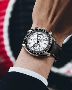 44.25 mm, steel on leather strap^OMEGA Discount