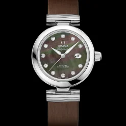 34 mm, steel on leather strap^OMEGA Online