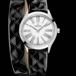 26 mm, steel on leather strap^OMEGA Outlet