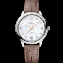 34 mm, steel on leather strap^OMEGA Hot