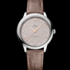 34 mm, steel on leather strap^OMEGA New