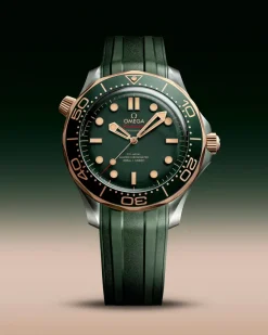 42 mm, titanium ‑ Bronze gold on rubber strap^OMEGA New