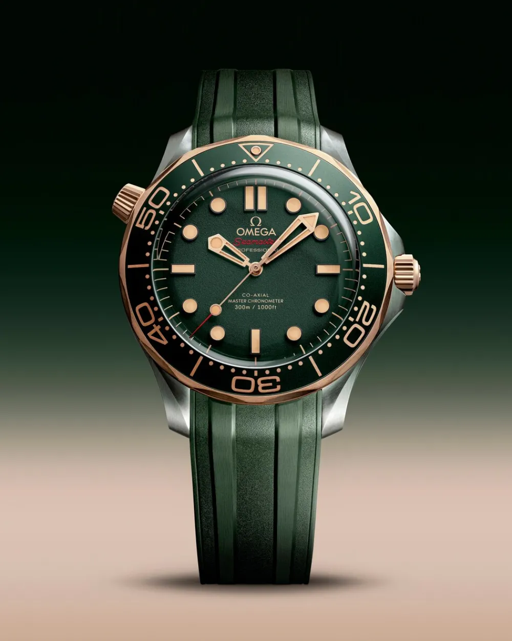 42 mm, titanium ‑ Bronze gold on rubber strap^OMEGA New