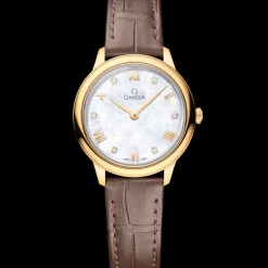 27.5 mm, yellow gold on leather strap^OMEGA Best