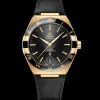 41 mm, yellow gold on leather strap^OMEGA Discount