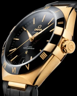 41 mm, yellow gold on leather strap^OMEGA Discount