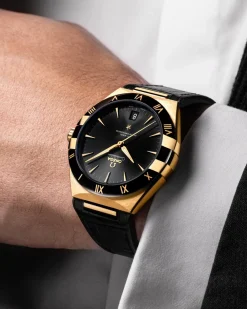 41 mm, yellow gold on leather strap^OMEGA Discount