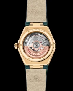 29 mm, yellow gold on leather strap^OMEGA Fashion