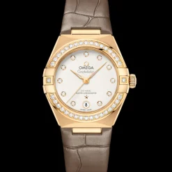 29 mm, yellow gold on leather strap^OMEGA Online