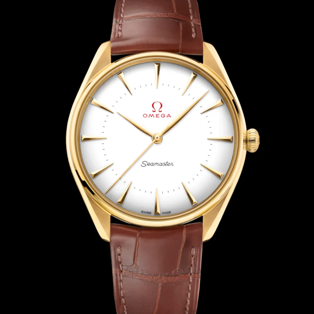 39.5 mm, yellow gold on leather strap^OMEGA Online